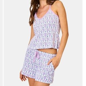 Roller Rabbit Lavender & White Printed Cami and Short Pajama Set